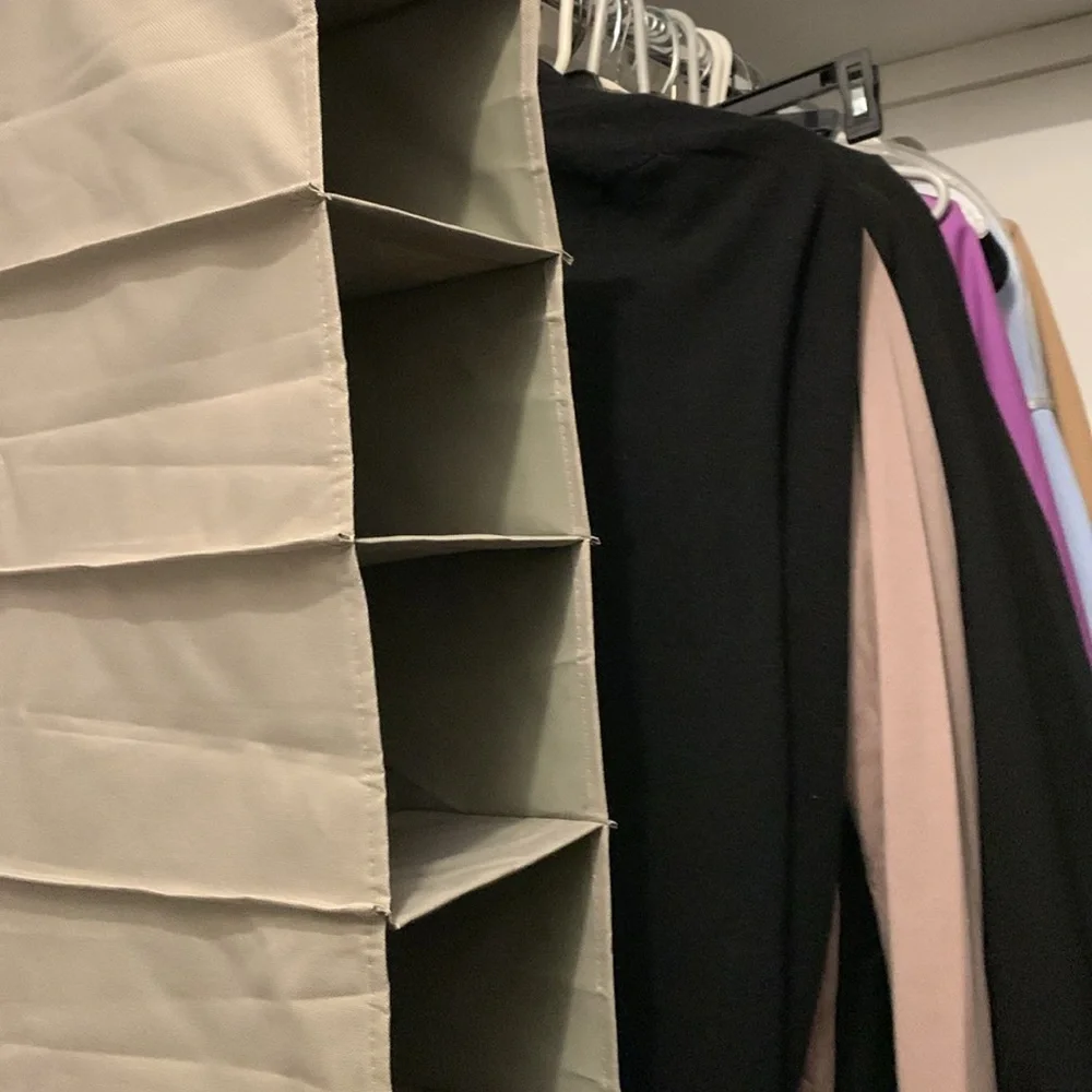 Hanging Closet Organizer in Gray. 10 cells